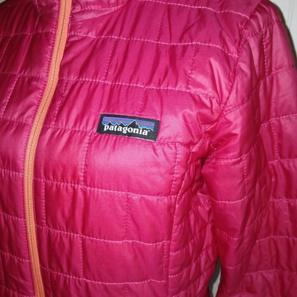 Patagonia Nano Puff Pink & Orange XS Hooded Outdoor Jacket - Picture 3 of 8